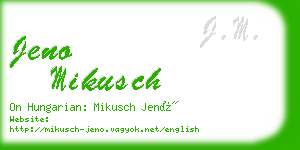 jeno mikusch business card